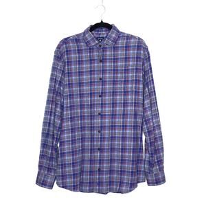 JOHNNIE-O Benedict Button Up Shirt Top Shelf Royal Blue Long Sleeve Men's L